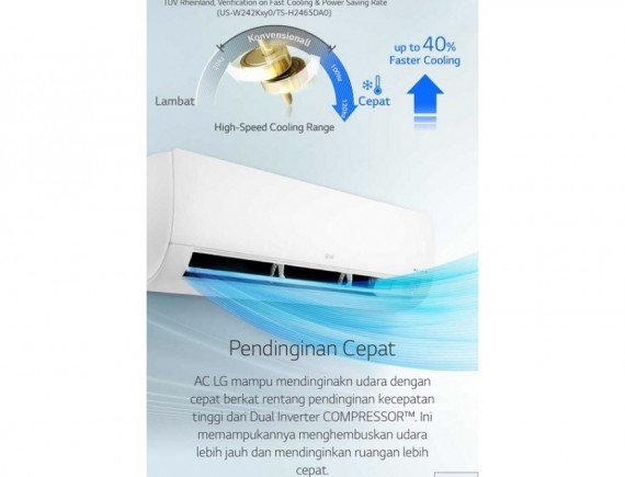 LG E10SV3 AC Split 1 PK Inverter Putih