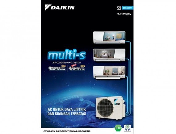 Daikin AC Multi S 3 Koneksi MKC70SVM4 (1 PK + 1 PK + 1,5 PK) Inverter