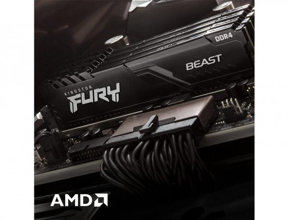 KINGSTON 8GB 2666MHz DDR4 CL16 DIMM (Kit of 2) 1Rx8 Kingston FURY BEAST Black