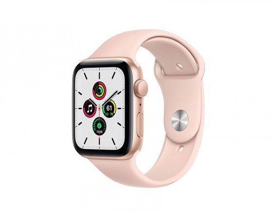 Apple Watch SE Sport - MYDR2ID/A GPS, 44mm Gold Aluminium Case with Pink Sand Sport Band - Regular