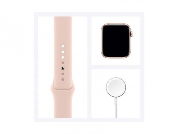 Apple Watch SE Sport - MYDR2ID/A GPS, 44mm Gold Aluminium Case with Pink Sand Sport Band - Regular