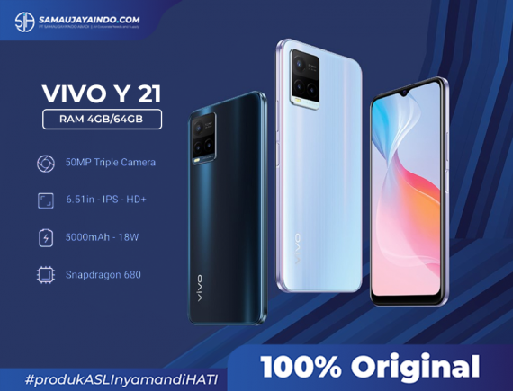 VIVO Y21 RAM 4GB/64 GB - GARANSI RESMI