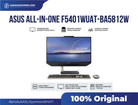 Asus AIO F5401WUAT-BA5812W [R5-5500U 8G 1TB+256GB PCIE Touch WIN 11 Home, Black]