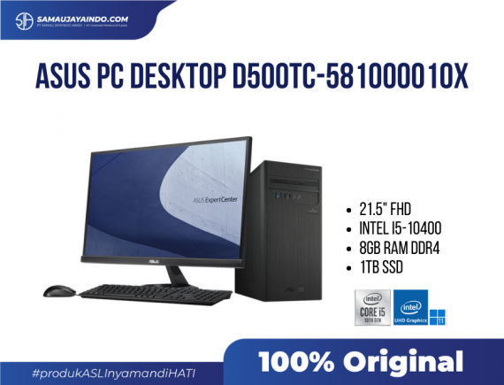 ASUS D500TC-581000010X - Expert PC D500 Series i5-10400/UMA/8G/1T/WIN 11 PRO/3Y OSS/200W Bronze, Asus LCD Monitor VP228HE 21.5