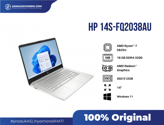 HP 14s-FQ2038AU, AMD Ryzen™ 7 5825U, 14