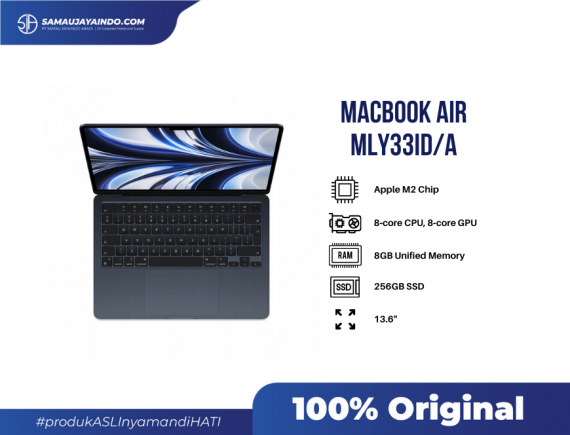 MacBook Air 13-inch MLY33ID/A (M2/8C CPU/8C GPU/256GB) - Midnight