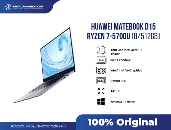 Huawei Matebook D15 Ryzen 7-5700U 8GB RAM 512GB SSD