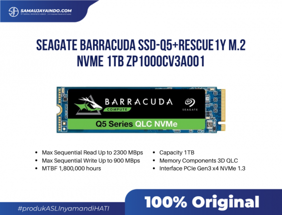 SEAGATE BARRACUDA SSD-Q5+Rescue1y M.2 NVME 1TB ZP1000CV3A001