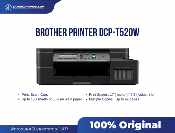 Brother Printer Ink Tank DCP-T520W Wireless Print Scan & Copy
