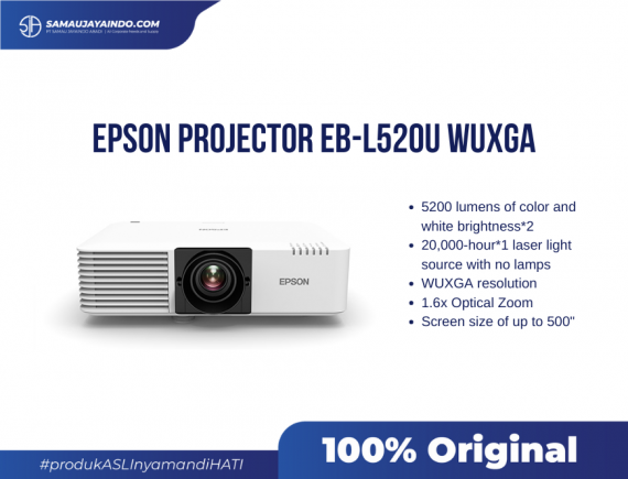 EPSON PROJECTOR EB-L520U WUXGA (4KE), 5200 Lumens