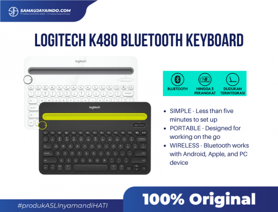 Logitech K480 Keyboard Wireless Bluetooth Multi-Device