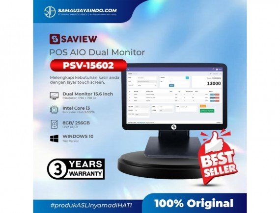 SaView POS All in One PSV-15602 Dual Monitor