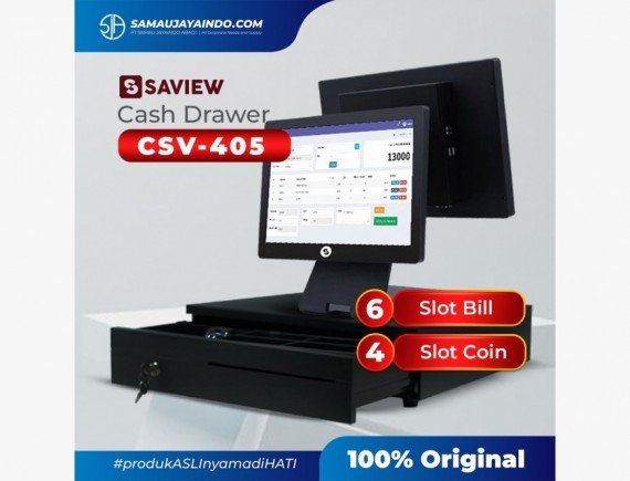 Cash Drawer / Laci Kasir Saview CSV-405 Slot 6 Bill 4 Coin