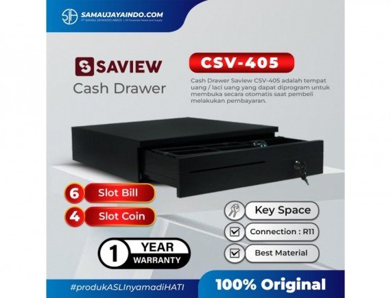 Cash Drawer / Laci Kasir Saview CSV-405 Slot 6 Bill 4 Coin