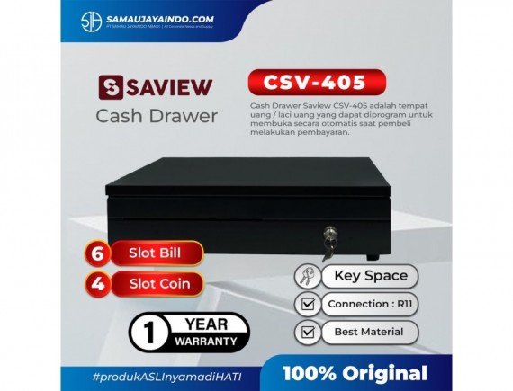 Cash Drawer / Laci Kasir Saview CSV-405 Slot 6 Bill 4 Coin