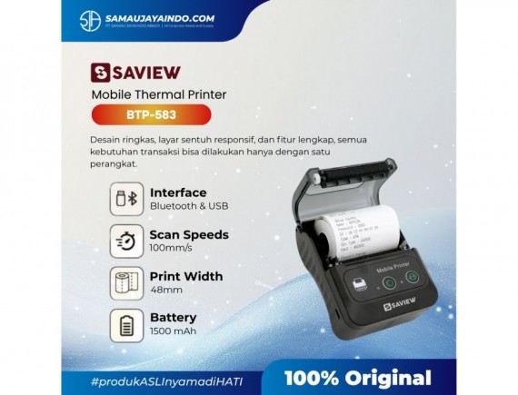 SAVIEW Printer Bluetooth Mini Thermal BTP-583 58mm Bluetooth & USB